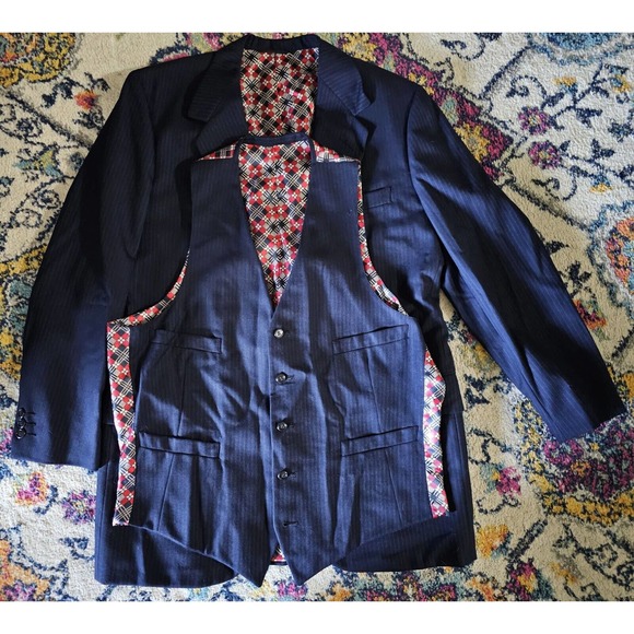 Richard Bennett Photo Metric suit jacket & VEST -- SEE MEASUREMENTS -- APPROX 44 - Picture 1 of 14